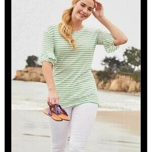 Matilda Jane Women's SMALL Blue Striped Wonderment Tunic Top NEW With TAGS